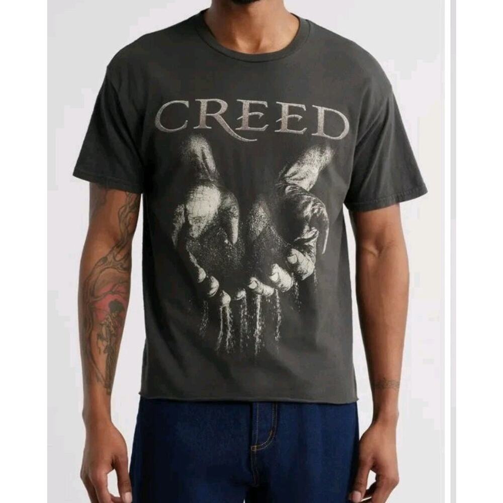 Creed Sandy Hands Crop Graphic T-Shirt Sz Small
